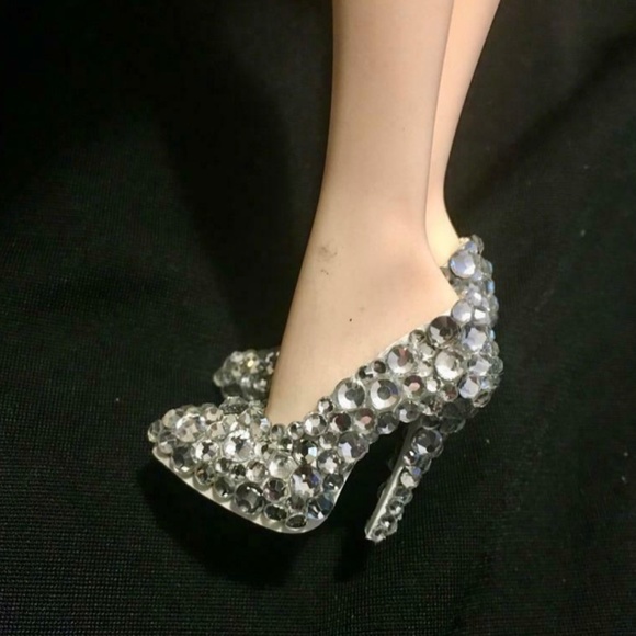 Bjd toner tulabelle fr16 Tyler sybarite crystal bling rhinestone doll shoes ooak - Picture 2 of 2